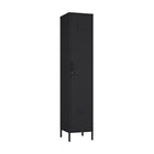 Manhattan Comfort - Ensemble de 2 armoires modernes d’appoint et de rangement Naomi - Noir-15,8 po L x 31,5 po l x 72,8 po H