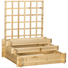 Outsunny - jardinière surélevée à 3 niveaux avec treillis pour plantes grimpantes - naturel-Treillis arrière pour plantes grimpantes
