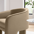 Modway - Greer Velours Performance Rembourré Fauteuil d’accent - Taupe-Rembourrage en mousse dense