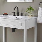 Modway - Altura 36" Vanette de salle de bain - Blanc blanc-Trous centraux de 8 pouces