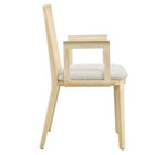 Modway - Monarch Bois et rotin Fauteuil à manger - Ivoire blanc ancien tissé naturel à bruyère-6