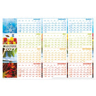 Day-Timer - Planificateur mural flexible effaçable horizontal saisonnier 2027 - 23 7/8 po H x 36 po l - multicolore - bilingue-12 mois : janvier 2027 à décembre 2027