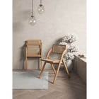 Manhattan Comfort - Lot de 4 chaises pliantes de salle à manger Lambinet 53 cm style industriel chic - Nature-Canne naturelle fine fabriquée à partir de véritable rotin en bois