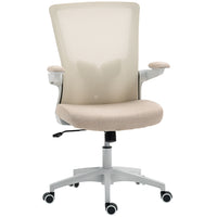 HOMCOM - Chaise de bureau ergonomique avec soutien lombaire - beige-Profitez d’un confort lombaire personnalisé grâce à un soutien lombaire 2D 