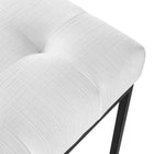 Modway - Privy Acier inoxydable noir Tissu rembourré Chaise à manger - Noir Blanc-8