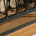 HOMCOM - Pare-étincelles de foyer à 3 panneaux avec treillis métallique, noir-2 panneaux latéraux pliables facilitent le rangement si inutilisation 