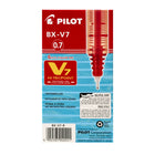 Pilot – Stylos à bille roulante Hi-Tecpoint V7 – pointe fine – Rouge – Paquet de 12  -Bille en alliage de carbone et tuyau en acier inoxydable