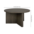 Hudson&Canal - Table basse ronde Anders de 81 cm de largeur, , brun aulne-Pieds à clouer avec patins de protection en feutre pour la sécurité du sol