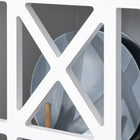 HOMCOM - Armoire de rangement 31 po L avec portes ajourées et étagère - blanc-Équipé d'une bande anti-basculement à fixer au mur pour plus de sécurité 
