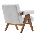 Modway - Lyra Tissu Fauteuil - Tissu gris clair - Ensemble de 2-Pieds non marqués