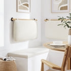 Modway - Anela Fixé au mur Chenille recouverte Tête de lit jumelée, Crème naturelle-Rubber Bar
