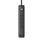 BlueDiamond - Parasurtenseur à 4 prises avec USB-C/USB-A - Cordon de 6' - Noir-Protection contre les Surtensions Supérieure : Protégez tous vos appareils contre les surtensions soudaines avec une protection de 1080 joules