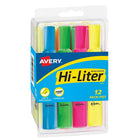 Avery – Surligneur modèle bureau HI-LITER, pointe biseautée, couleurs variées, paquet de 12-Pointe moulée en biseau qui ne s’effrange pas et ne s’écrase pas