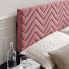 Modway - Mercy Chevron touffé Performance Velvet Tête de lit King/King de Californie, Rose poussiéreuse-Tissu résistant aux taches