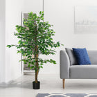HOMCOM - Arbre artificiel ficus 5 pi pour décoration intérieure - vert-Entretien minimal requis 