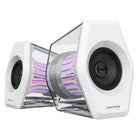 Hecate - Haut-parleurs de jeu Hecate G2000 Pro 2.0, son ambiophonique virtuel 7.1, RGB, Bluetooth, puissance de crête de 64 W et éclairage TempoFlow – Blanc-Des haut-parleurs pleine gamme de 3 po, conçus sur mesure, sont associés à un amplificateur numérique pour offrir une puissance robuste et des basses plus profondes. Grâce à ses doubles aimants en néodyme-fer-bore, il assure une clarté et une profondeur exceptionnelles dans les hautes, moyennes et basses fréquences, pour une expérience sonore équilibrée