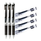 Pentel - EnerGel Rétractable Stylo à Encre Gel (0,7mm), Noir Ensemble Stylo et Encre Recharge-L’encre EnerGel permet une écriture plus douce que la compétition* (*Testée en interne d’être plus fluide que le principal concurrent sur papier standard).