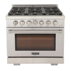 Kucht - 36 po Série KFX-X Cuisinière Pro Style au gaz naturel - Acier inoxydable-Brûleur rocket power de 21 000 btu pour un saisissage rapide