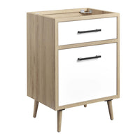 Modway - Maverick 24" Lavabo de l’armoire à vanité de la salle de bain non inclus - Oak White-Meuble de toilette moderne de 24 pouces de salle de bain