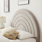 Modway - Solana Arqué Performance Velvet Lit plateforme Queen, Amande-Rembourrage en mousse dense