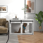 PawHut meuble caisse pour chien 46,5 po pour très grands chiens - blanc-Sa plaque inférieure sans joint empêche les pattes de votre chien de se coincer 