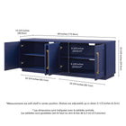 Hudson&Canal - Meuble TV Tillman pour téléviseurs jusqu'à 75" - Bleu foncé-Dimensions du produit : 15,75" L x 68" l x 23,63" H