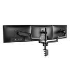 Uplite Support de Bureau Pour Triple Moniteurs Bras Ajustables Et Articulés, Pour 3 Ecrans de 17" - 27"-Pince de bureau - Se fixe à l'arrière de votre bureau (jusqu'à 8,4 cm d'épaisseur) via une pince en C robuste ou une fixation par œillet en option (jusqu'à 4 cm d'épaisseur).
