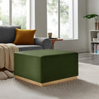 Modway - Tilden Grand velours de performance carré de 28 pouces Rembourré Ottoman - Moss Green Natural-Rembourrage en mousse dense