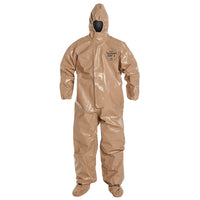 Dupont – Combinaison de protection personnelle Tychem CPF3, poignets élastiques, Moyen (C3128t-M)-Couleur : Havane/Havane/Brun