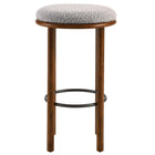 Modway - Fable Tissu Boucle Tabourets de bar - Noyer taupe - Ensemble de 2-Glissements au pied sans marquer