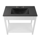 Modway - Altura 36" Vanette de salle de bain - Blanc Noir-Construction en MDF et panneau de particules