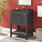 Modway - Steam 24" Vanette de salle de bain - Gris Noir-Trous de robinet centraux 8"