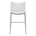Zuo - Ace Tabouret de comptoir - Blanc/Silver - Ensemble de 2-Garantie limitée de 3 ans