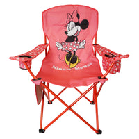 Danawares - chaise de camping adulte avec sac isotherme - Minnie Mouse-Porte-gobelet : L'accoudoir est équipé d'un porte-gobelet intégré, vous permettant de garder votre boisson à portée de main et en sécurité, sans vous soucier des éclaboussures