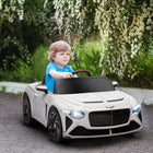Aosom - Bentley bacalar licensed, voiture électrique rc pour enfants, jouet à conduire pour tout-petits cadeau - blanc-Klaxon et musique pour plus de plaisir 