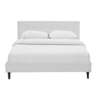 Modway - Linnea Imitation cuir Lit Queen, Blanc-Capsules de pied non marquées