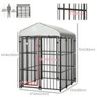 PawHut - Chenil couvert pour chiens moyens et grands, noir-Structure en acier robuste 