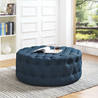 Modway - Amour Tissu rembourré Ottoman - Azure-Affichage de boutons à touffe entourage