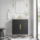 Modway - Awaken 30" Vanette de salle de bain - Blanc Noir-Bassin d’évier en céramique