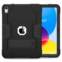 Bulk Packaging - Étui robuste avec support intégré pour iPad 10.9" 2022 10e génération - Noir-Coque fabriquée en polycarbonate rigide durable et en silicone ultra-doux. Son design à trois couches offre une protection optimale contre les chutes et les chocs quotidiens