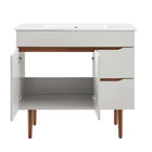 Modway - Harvest 36" Vanette de salle de bain - Gris blanc-Luminaires du jeu central 8" non inclus