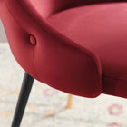 Modway - Adorn Touffe Performance Velvet Fauteuil d’appoint de salle à manger - Marron-Jambes noires effilées