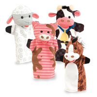 Melissa & Doug - Marionnettes à main - les amis de la ferme - Set de 4-Quatre marionnettes douces à main sur un thème de ferme pour stimuler un jeu imaginatif