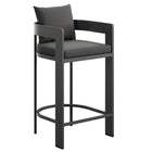 Modway - Tahoe Terrasse extérieure Aluminium pour patio Chaise de bar - 44,5 po - Fusain-Cadre en aluminium