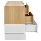 Modway - Nolia Bloc de couleur à 6 tiroirs Commode, Chêne Blanc-Glissières de plancher sans marquage