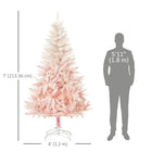 HOMCOM - Arbre de Noël artificiel de 7ft décoration maison ouverture automatique - Rose-1000 pointes d'arbres offrent amplement d'espace pour les ornements décoratifs 