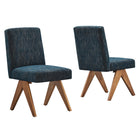 Modway - Lyra Tissu Fauteuil d’appoint de la salle à manger Ensemble de 2 - Azure Fabric-Conception ergonomique pour le confort