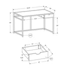 Monarch Specialties - 7220 Bureau 42 po - Noir/Metal Noir-Design compact et style contemporain idéal pour les petits bureaux à domicile