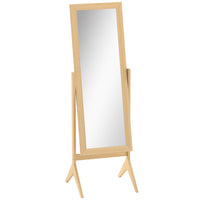 HOMCOM - Miroir pleine longueur - 18,5 po l x 58,25 po H - marron-Le design simple s'harmonise avec tout type de décoration 
