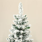HOMCOM - Sapin de Noël artificiel 6 pi avec 390 branches floquées de neige-Il est peu probable que les branches ignifuges prennent feu ou causent de graves dommages domestiques  